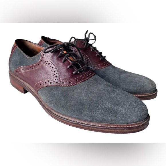 Johnson & Murphy Warner Saddle Dark Gray Suede/Mahogany Lace-up Oxford Nubuck 10 main image 5